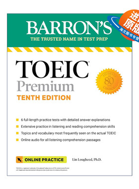 英文原版 TOEIC Premium 6 Practice Tests + Online Audio Tenth Edition 巴朗托业备考 含6套试题+在线音频 第10版 进口英语书籍