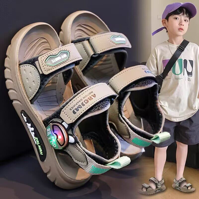 亮灯凉鞋男童2025新款夏