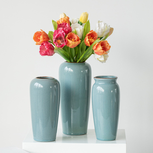 宋式美学陶瓷花瓶摆件客厅插花轻奢高级感装饰品花器水培鲜花专用