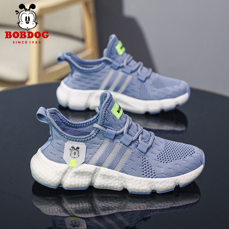 巴布豆童鞋男童单网运动鞋2024夏季新款大童透气软底轻便儿童鞋子