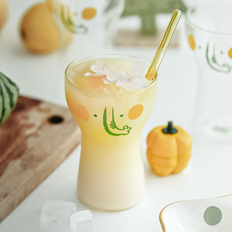 可爱卡通风耐热透明玻璃杯子