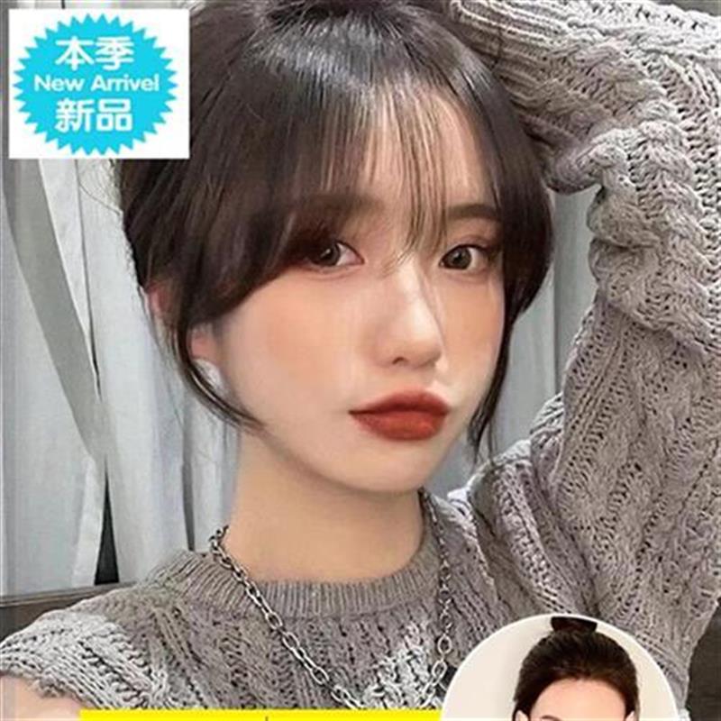 发际线假然d贴假刘海女自前然x额八字空气刘海女发圆u脸自发头帘