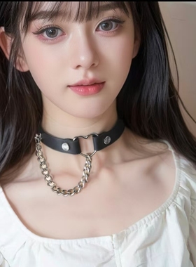 爱心真皮项圈项链女M项链K9小众饰品