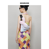 渐变色仿皮草包包 HEURUEH SHOPPER斜挎包 温暖柔软胸包