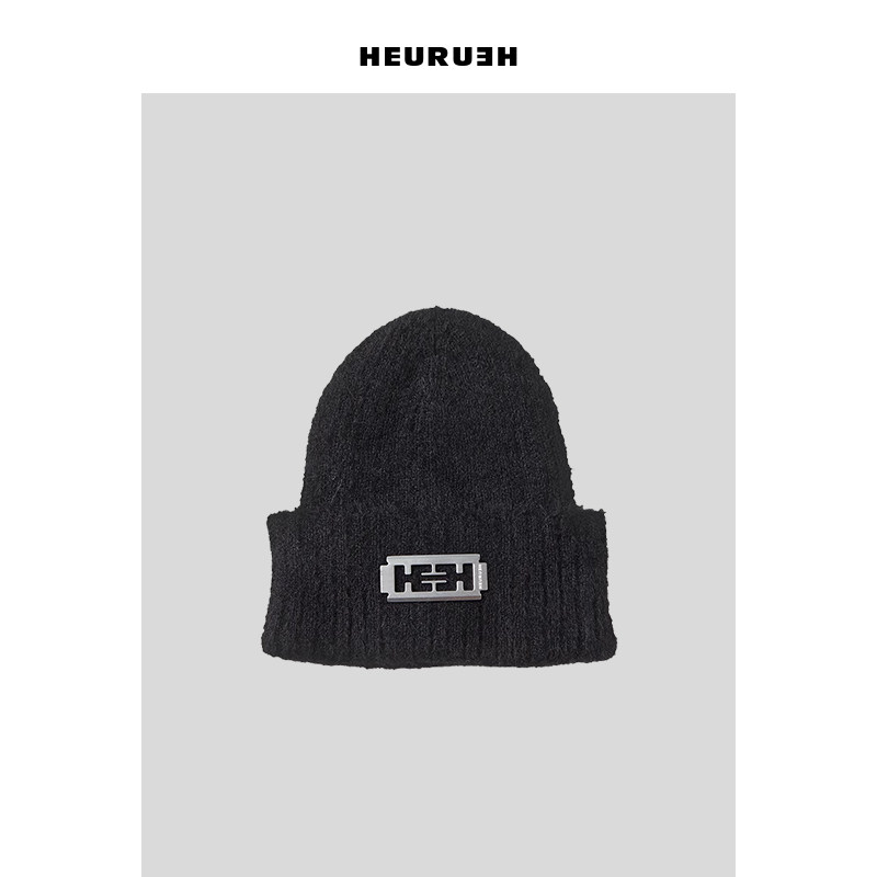 HEURUEH冷帽刀片logo针织帽