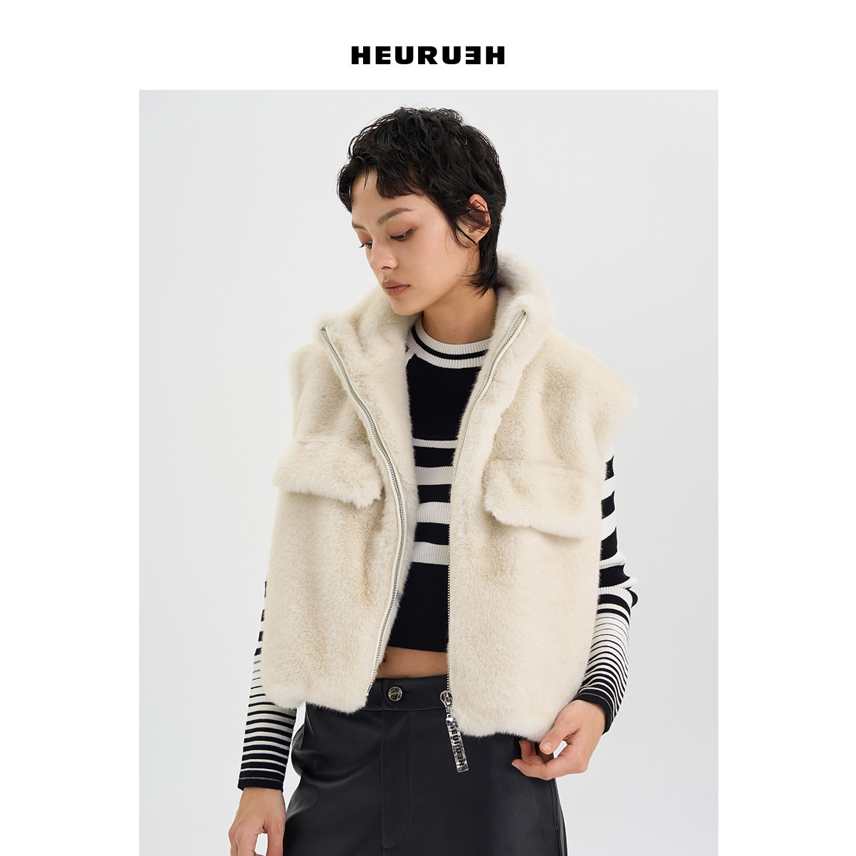 HEURUEH马甲实物款背心吊带