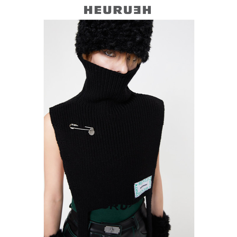 Heurueh时尚造型针织高领披肩