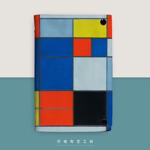 蒙德里安本子笔记本大学生抽象艺术小众布艺活页本好词佳句摘抄本