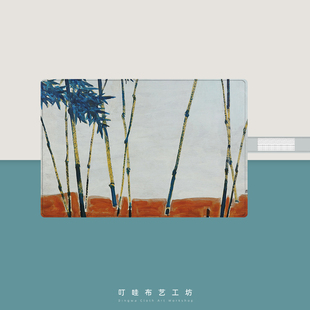 常玉竹子笔帘定制复古油画文艺卷笔袋大容量铅笔袋文具袋收纳卷帘