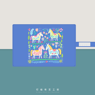 原野之马笔帘定制马年文创插画卷轴式笔袋大容量文具收纳袋铅笔袋