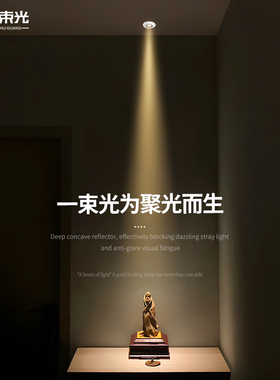 一束光聚光射灯超薄嵌入式75mm小光束角茶室氛围玄关天花板洗墙灯