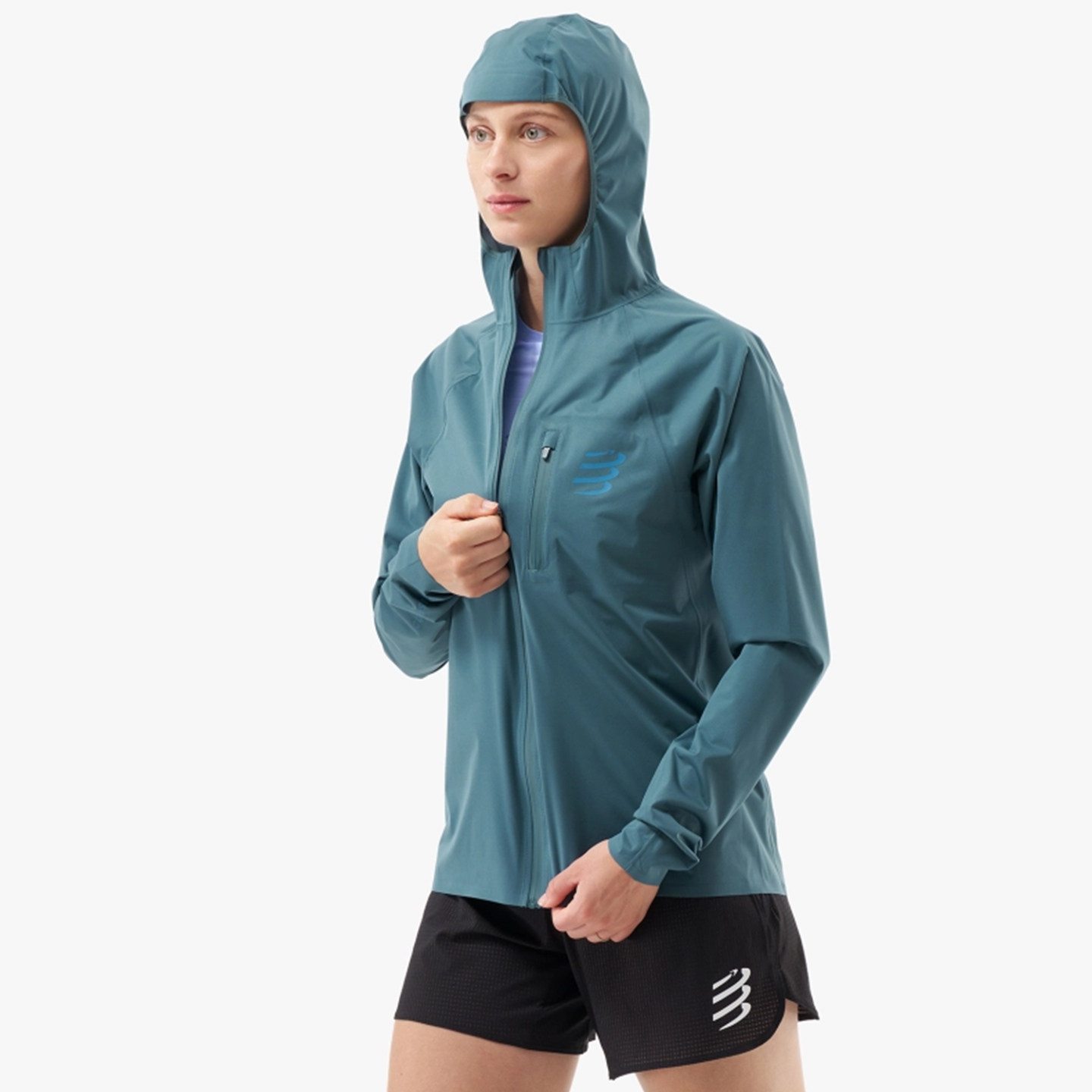 COMPRESSPORT风暴女士防风雨夹克跑步越野透气轻量连帽