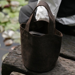 简易水桶包文艺气质简约手拎包原创复古手提袋女士包新中式 女包