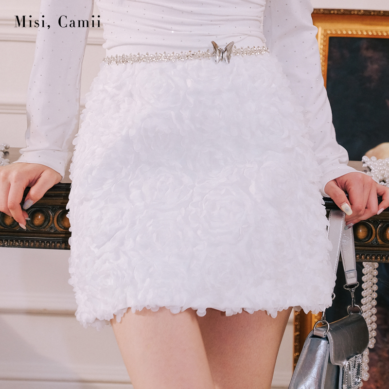 Misi.Camii钻饰立体绣花A型半裙