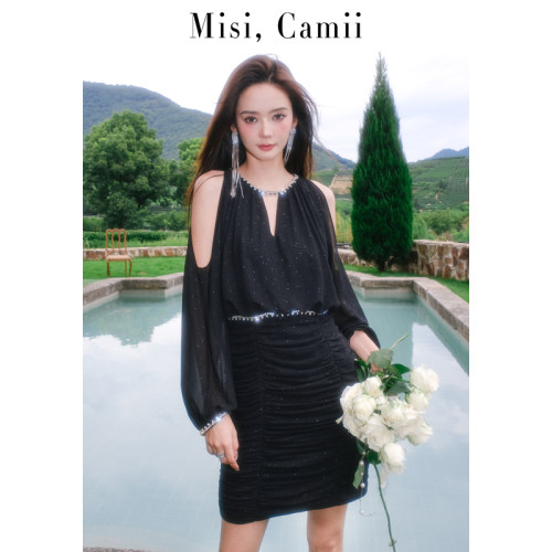Misi,Camii包臀裙露肩小众