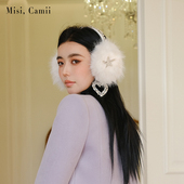 Misi 气质仙女女士星星钻饰环保毛毛耳罩 时尚 Camii 谢娜同款