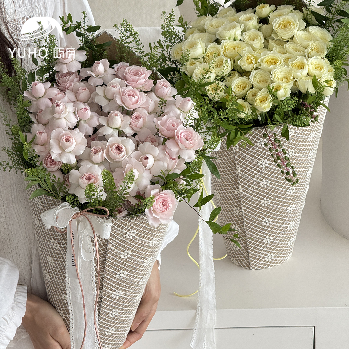 YUHO屿后冰淇淋成品花盒甜筒盒