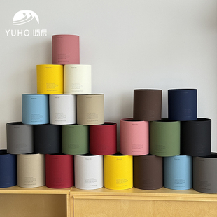 屿后 磨砂肤感抱抱桶鲜花玫瑰插花高级礼盒花艺沙龙资材 七夕