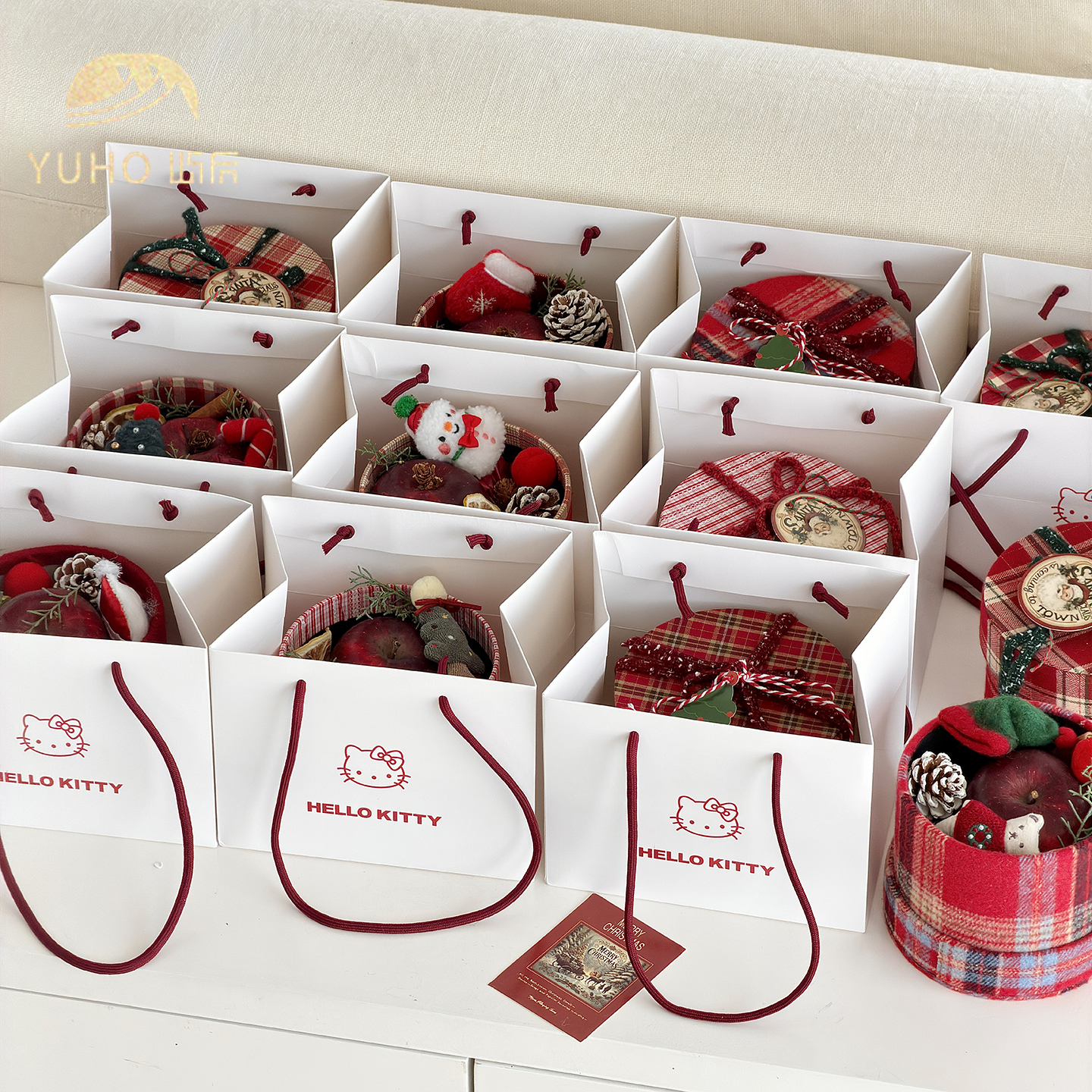 YUHO屿后圣诞节手提袋苹果袋