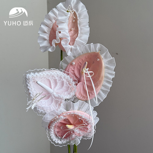YUHO屿后褶皱绑带丝带掌装饰品