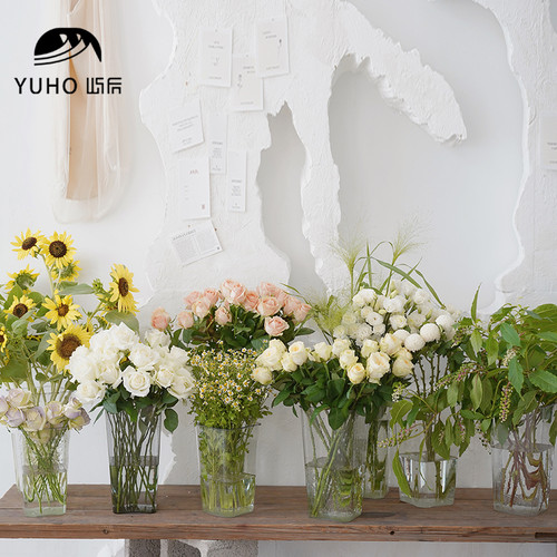 屿后亚克力透明花桶花艺花店用品