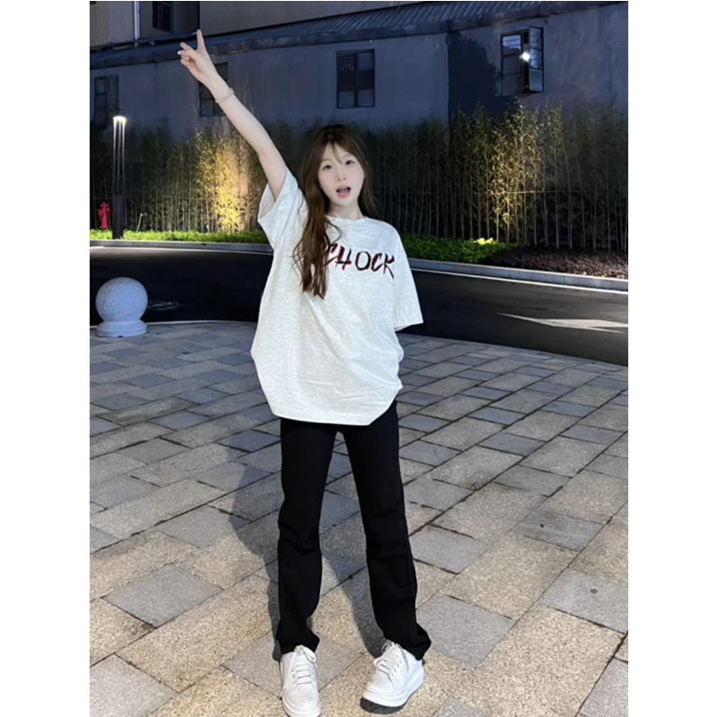 美式复古辣妹黑色直筒牛仔裤女夏季薄款高腰显瘦修身窄版小脚裤子