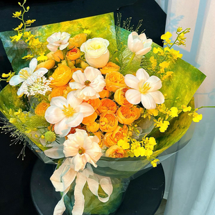 高级油画向日葵花束生日毕业郁金香玫瑰鲜花速递同城上海北京配送