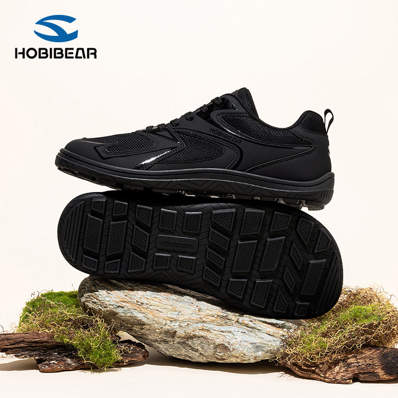 HOBIBEAR休闲鞋男鞋2025秋季新款潮流健步通勤健步鞋4e宽楦网面鞋