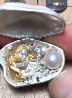 维纳斯吊坠住在贝壳里的美人鱼挂坠小众可爱时尚轻奢挂件百搭饰品