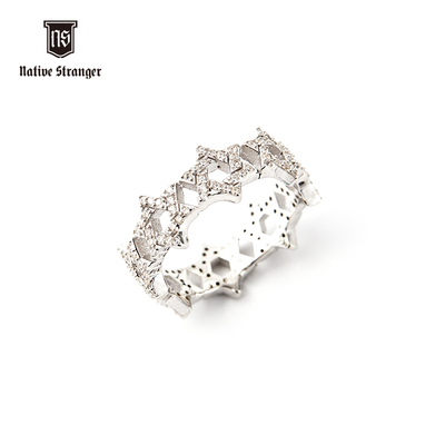 NATIVE STRANGER六芒星镶石戒指925银