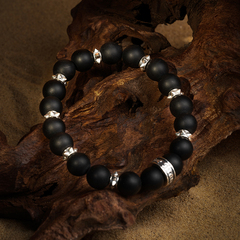 NATIVE STRANGER黑玛瑙铆钉手串925银