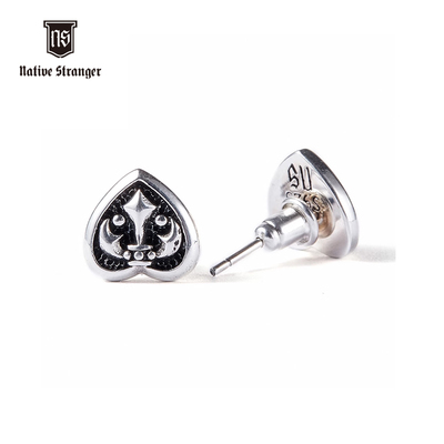 NATIVE STRANGER扑克耳钉925银 N60-1028