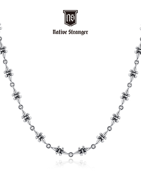 NATIVE STRANGERNS素链 花式童军花单链 鸢尾花男项链礼物