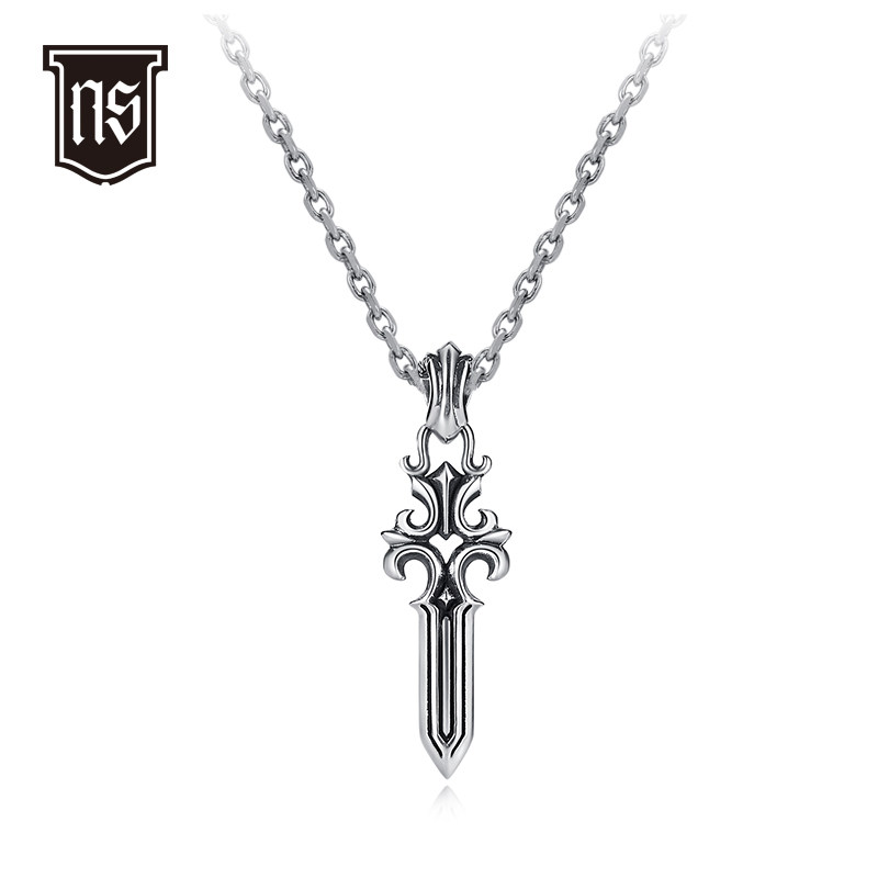 native stranger ns银饰个性朋克小号花式匕首吊坠项链早秋礼物