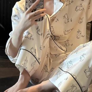 冰丝睡衣女2026新款高级感春秋季真丝秋冬女款长袖休闲家居服套装