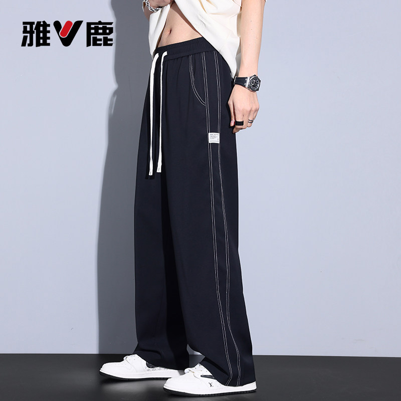 雅鹿冰丝薄款运动潮牌休闲裤图片