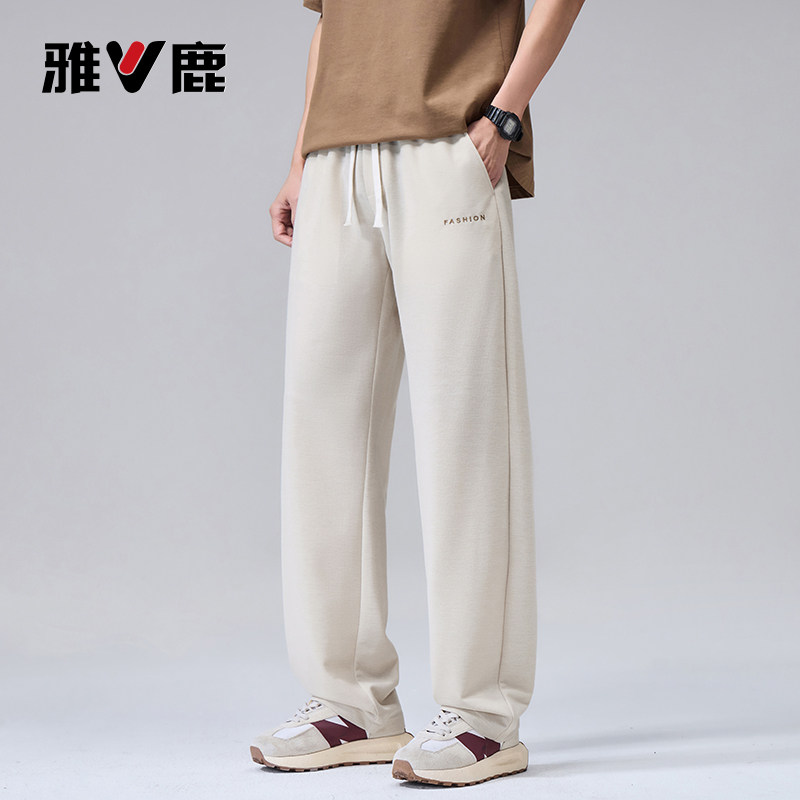 雅鹿男装休闲裤子宽松直筒运动裤图片