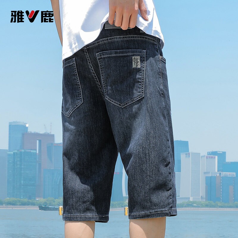雅鹿牛仔短裤男夏季薄款宽松图片