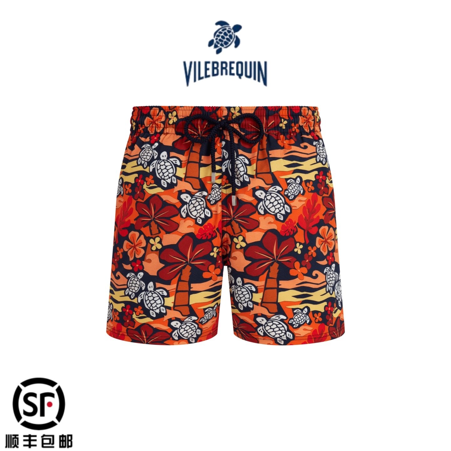 vilebrequin沙滩裤男正品小海龟可下水内衬短裤海南海边度假泳裤