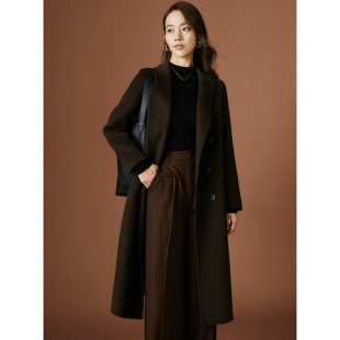 洋气通勤休闲绵羊毛外套女 大衣纯色中长款 千寻宜2025冬季 新款