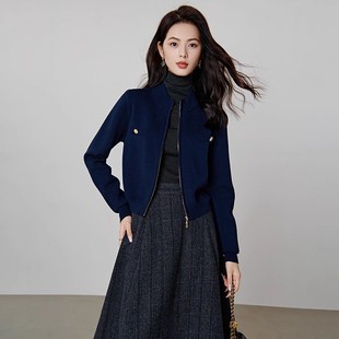 女外套 立领洋气拉链毛衣百搭针织开衫 千寻宜2025秋季 时尚