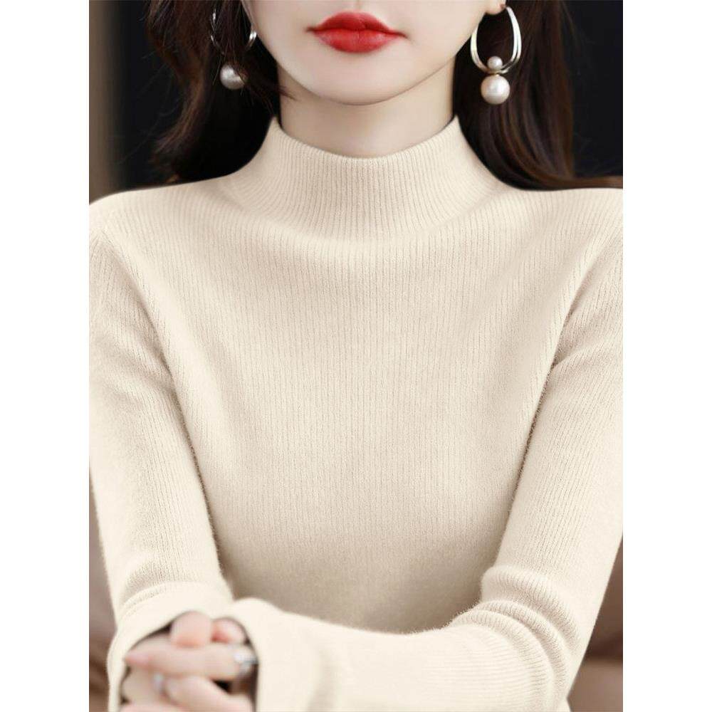 JOYIASS半高领加厚毛衣女冬季针织长袖打底衫上衣轻奢高级感网红