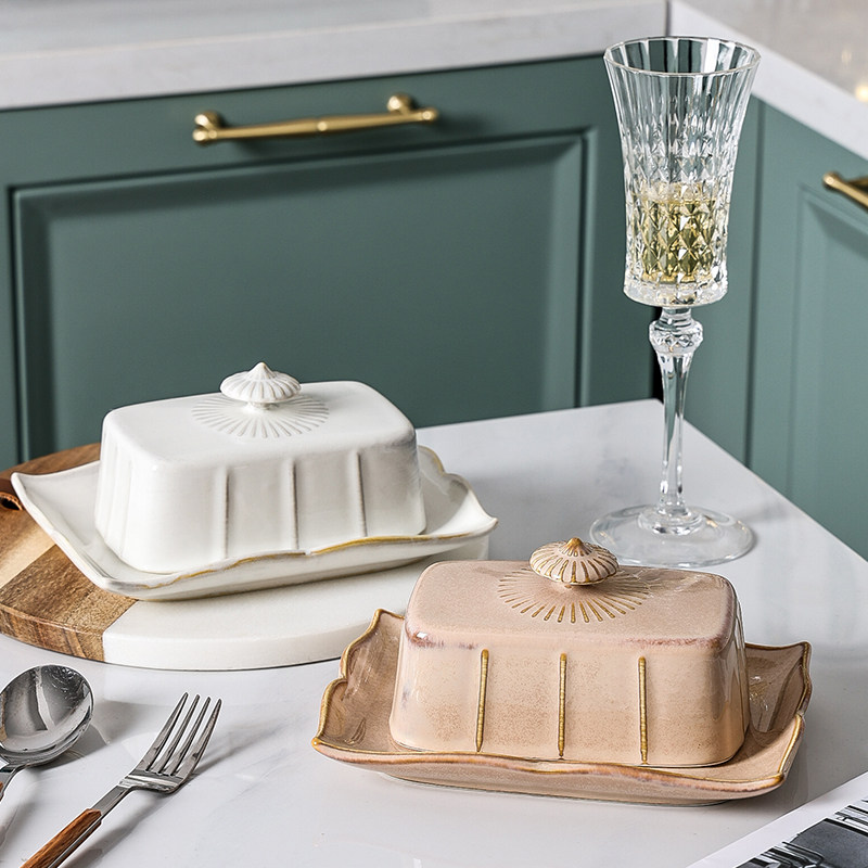 法式复古陶瓷黄油盒法式餐具带盖牛油盘烘焙黄油碟子点心碟奶酪盒,餐饮具,盘,淘宝优惠券,粉丝福利购,淘宝优惠卷