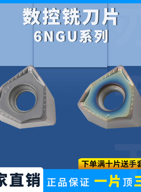 数控铣刀片 6NGU060408-M  双面6刃全磨制方肩铣刀片不锈钢