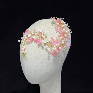 新款百搭胶州秧歌古典傣族舞蹈头饰舞台演出表演艺考扇子舞头花