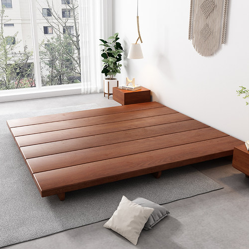 全实木床阳台榻榻米床日式地台床现代简约定制双人床阁楼民宿床