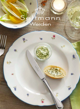 Seltmann Weiden德国蓝边花海瓷彩色小碎花瓷器红茶咖啡杯碟餐盘