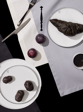 德国KPM瓷器LAB ENSO黑色边线极简风麦片碗拉面碗甜点盘手握杯子