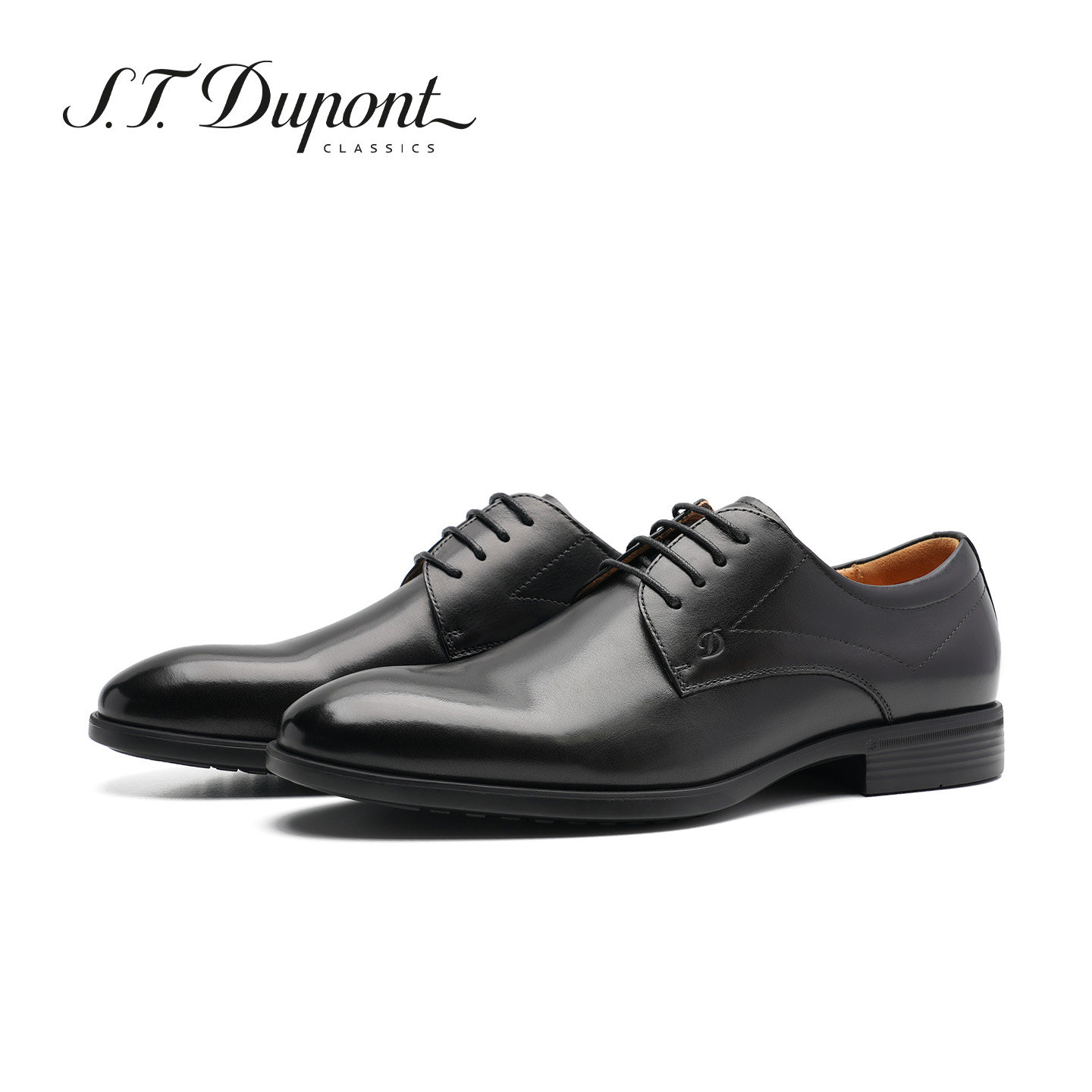 S.T. Dupont/都彭男士商务正装德比鞋黑色真皮系带皮鞋G35196512