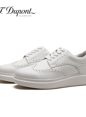 S.T. Dupont都彭布洛克风休闲皮鞋真皮厚底百搭小白鞋男L32291101